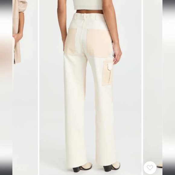 NWT$895 TRE Natalie Ratabesi Missy Two Tone Linen Cotton Trousers Wide Leg Pants - Picture 8 of 16
